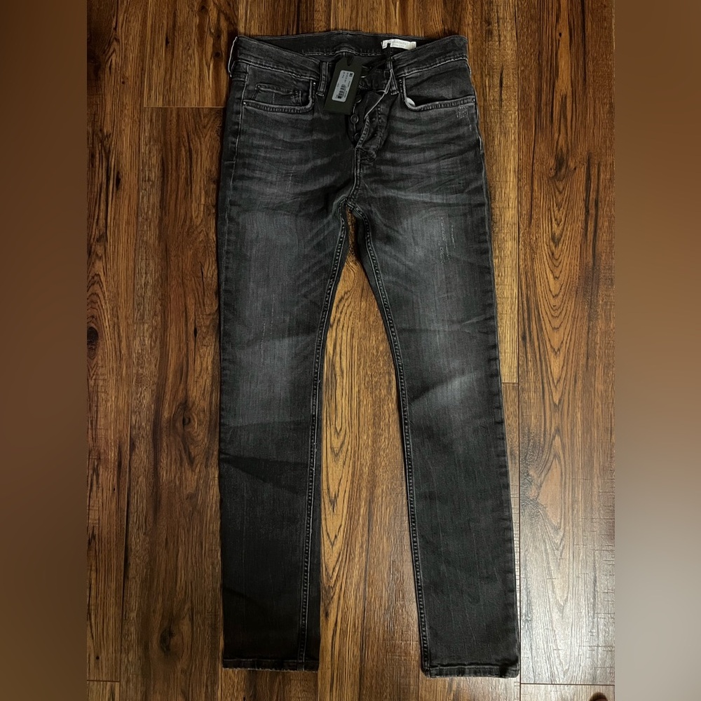 All Saints Cigarette Skinny Fit Jeans in Washed Black NWT